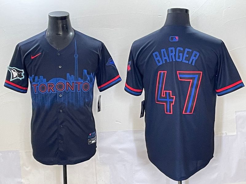 Men 2025 Toronto Blue Jays #47 Barger Black Joint Name Nike MLB Jersey style 10